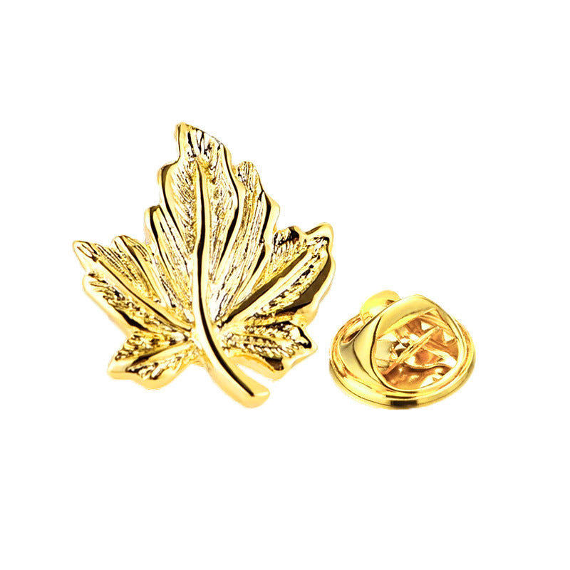 Silver Leaf Brooch Jewelry Collar Pin Metal Brooch