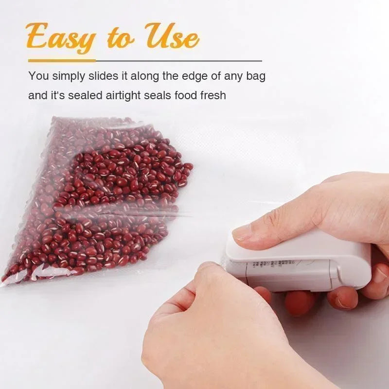 Portable Mini Heat Sealer – Home Food Bag Sealing Machine for Snacks & Plastic Bags, Kitchen Storage Clips