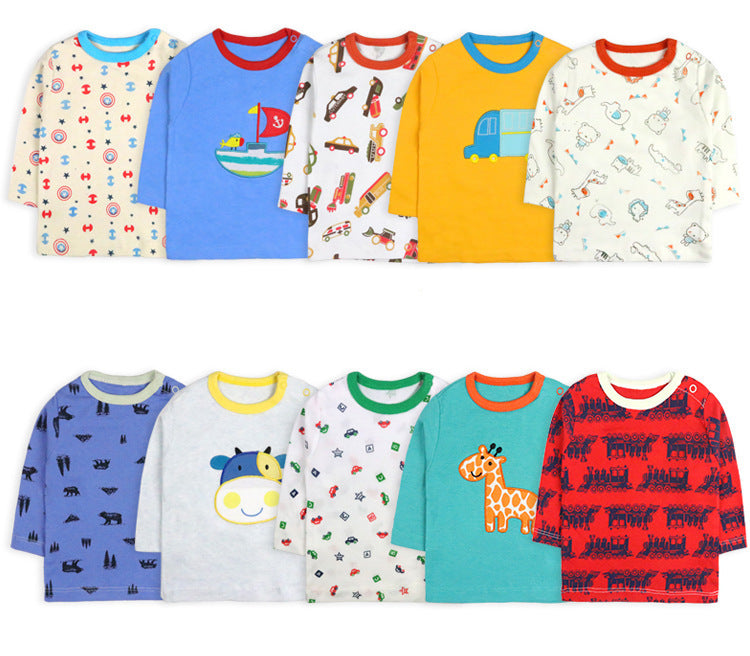 Printed cotton baby bottom shirt