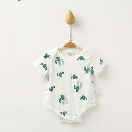 Children's Clothes Short Sleeve Khaki Triangle Climbing One Piece