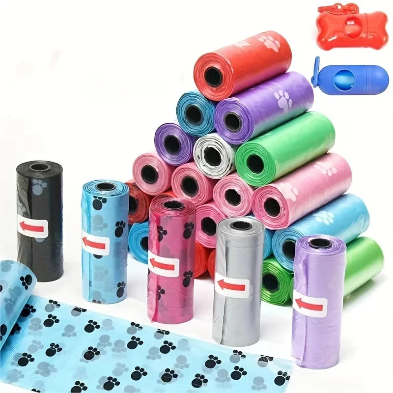 Dog Poop Bags – Leakproof & Eco-Friendly Pet Waste Bags (15 Bags/Roll, Outdoor Cleaning Refill)