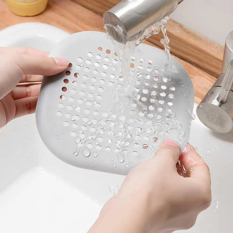Square Silicone Floor Drain Sticker – Bathroom Hair Filter & Sewer Drain Cover, Non-Slip Floor Drain Mat