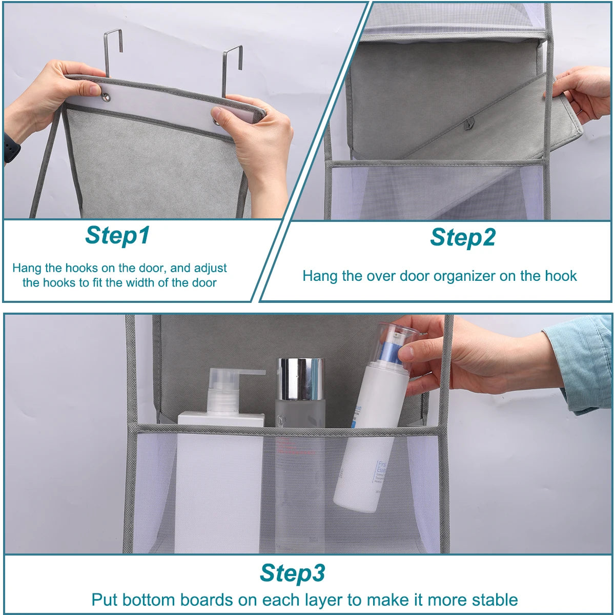 4/6 Layer Over-the-Door Hanging Organizer – Wall Storage for Bathroom, Closet, Nursery, or Bedroom