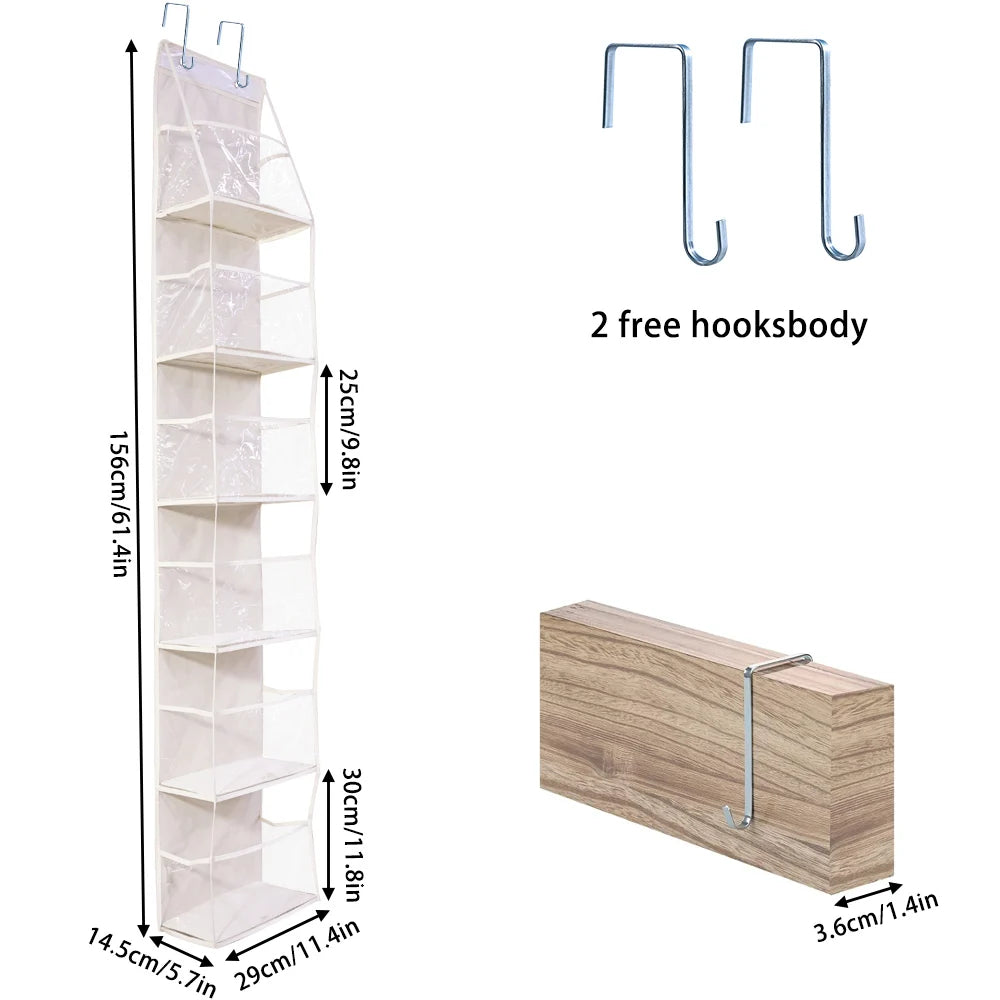 4/6 Layer Over-the-Door Hanging Organizer – Wall Storage for Bathroom, Closet, Nursery, or Bedroom