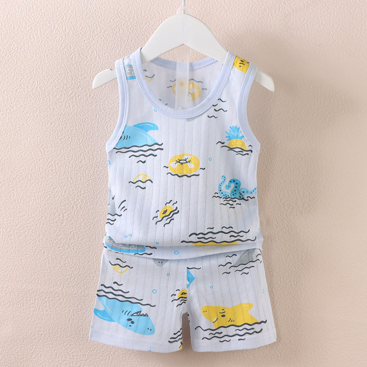 Fashion Children's Sleeveless Vest Shorts Set