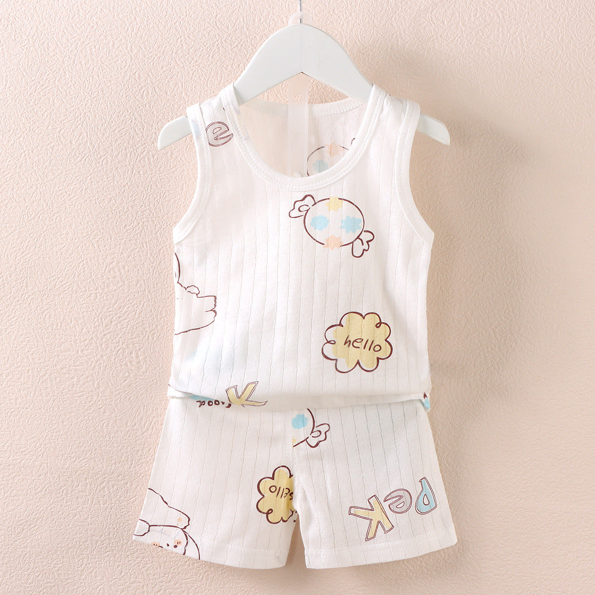 Fashion Children's Sleeveless Vest Shorts Set
