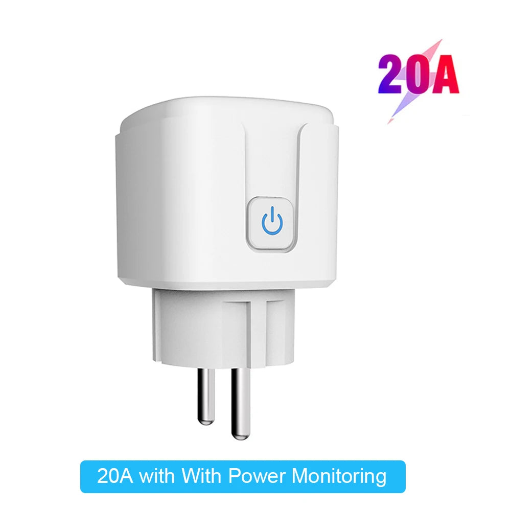 Tuya Smart Plug Zigbee EU 16A/20A – Smart Socket with Power Monitor, Timing & Voice Control (Alexa & Google Home Compatible)