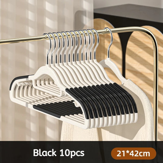 10Pcs Anti-Slip Wet & Dry Multifunctional Hangers – Durable Clothes Hangers for Wardrobe & Laundry Use