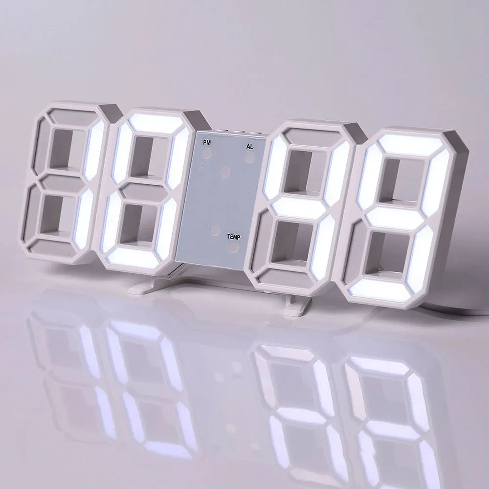 3D LED Digital Alarm Clock – Table & Wall Clock with Time, Date & Temperature Display for Home, Kitchen & Office