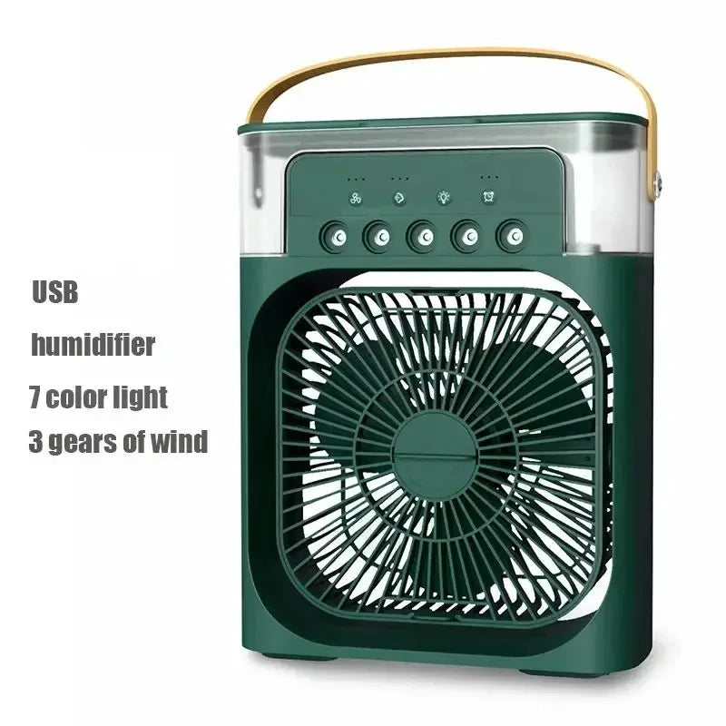 3 In 1 New Fan AIr Conditioner Household Small Air Cooler LED Night Light Portable Humidifier Air Adjustment Fan Office Home Fan