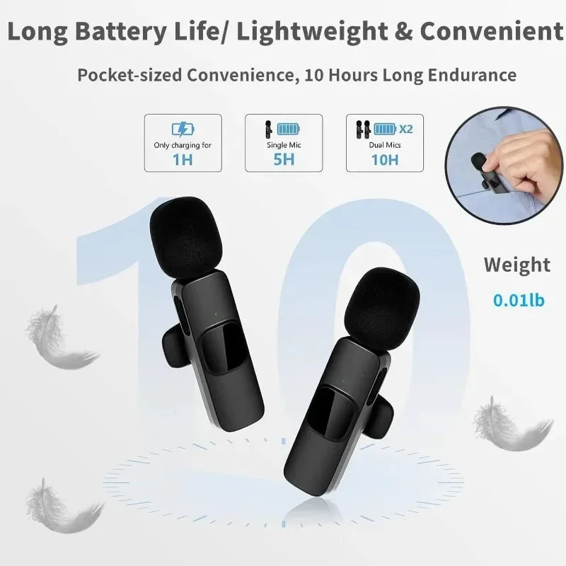 Mini Wireless Lavalier Microphone – Mobile Phone Mic for iPhone, Video Recording, Live Streaming & YouTube