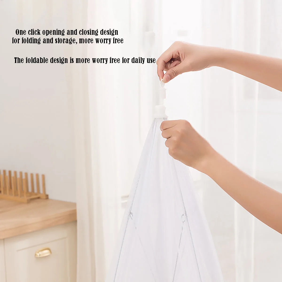 Food Cover Mesh – Folding, Washable, Insect-Proof Table Cover for Home & Kitchen