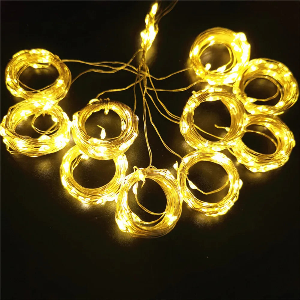USB Curtain String Lights – 8 Modes LED Fairy Lights for Christmas, Halloween, Wedding & Home Decor
