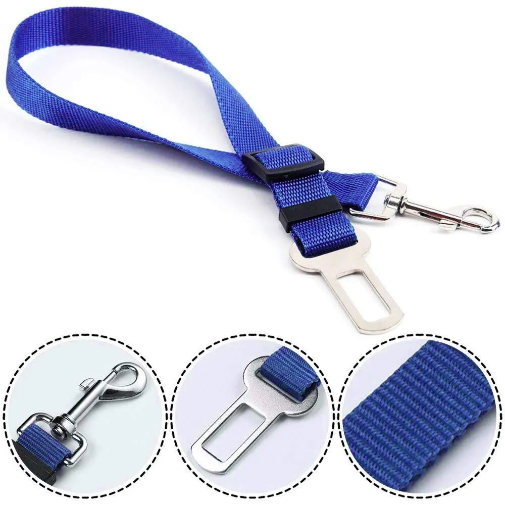 Pet Dog & Cat Car Seat Belt & Safety Harness – Travel Protector with Breakaway Dog Leash