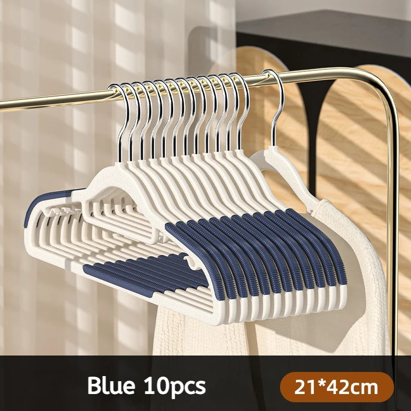 10Pcs Anti-Slip Wet & Dry Multifunctional Hangers – Durable Clothes Hangers for Wardrobe & Laundry Use