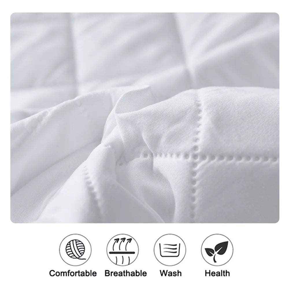 Waterproof Throw Mattress Cover & Fitted Sheet – Mattress Protector in Gray & White, Multi-Size (Single, Double, 140cm, 160cm)
