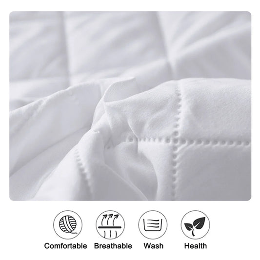 Waterproof Throw Mattress Cover & Fitted Sheet – Mattress Protector in Gray & White, Multi-Size (Single, Double, 140cm, 160cm)