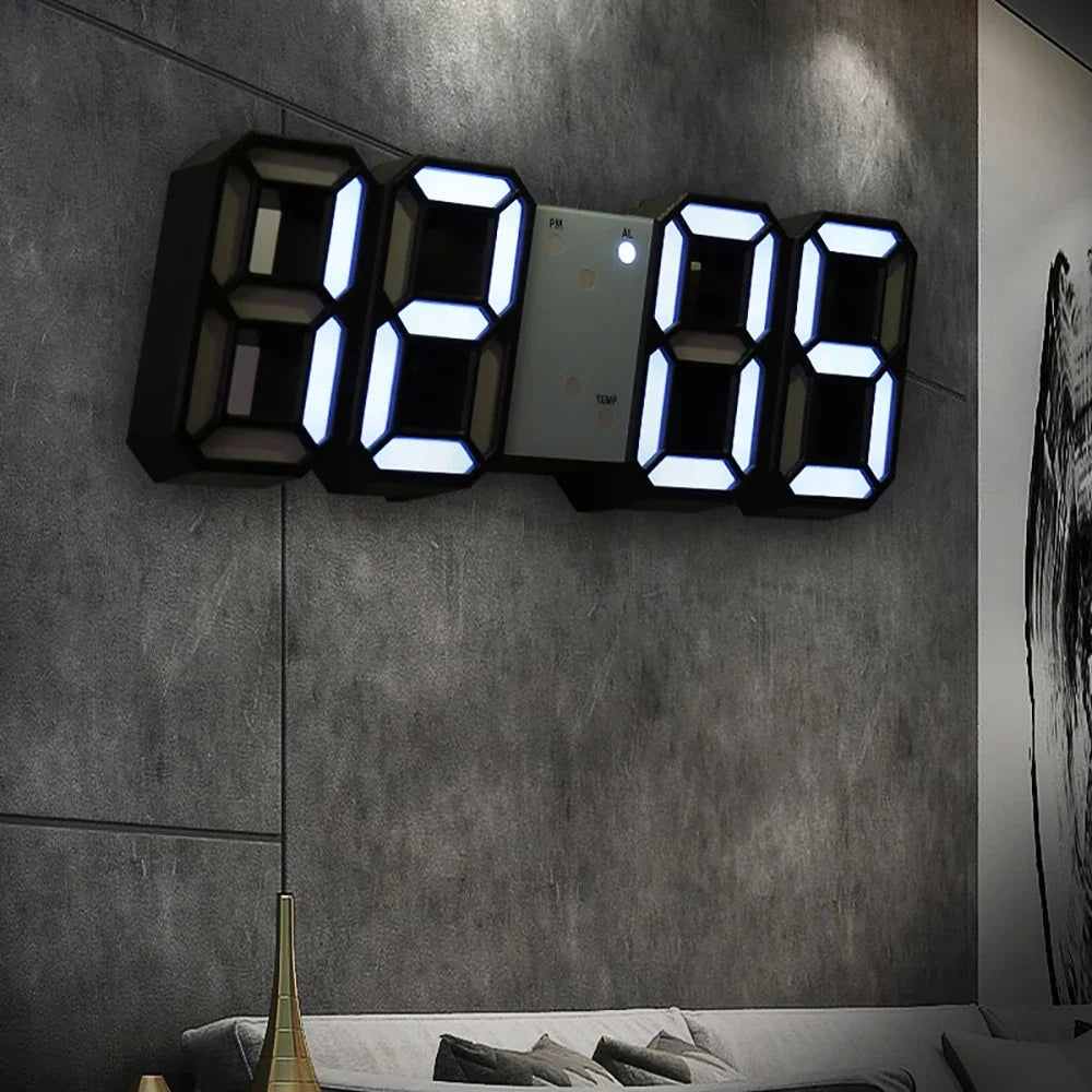 3D LED Digital Alarm Clock – Table & Wall Clock with Time, Date & Temperature Display for Home, Kitchen & Office