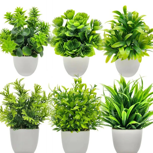 1pc Artificial Plant in Plastic Pot – Realistic Greenery for Home, Office, Living Room & Bedroom Decor