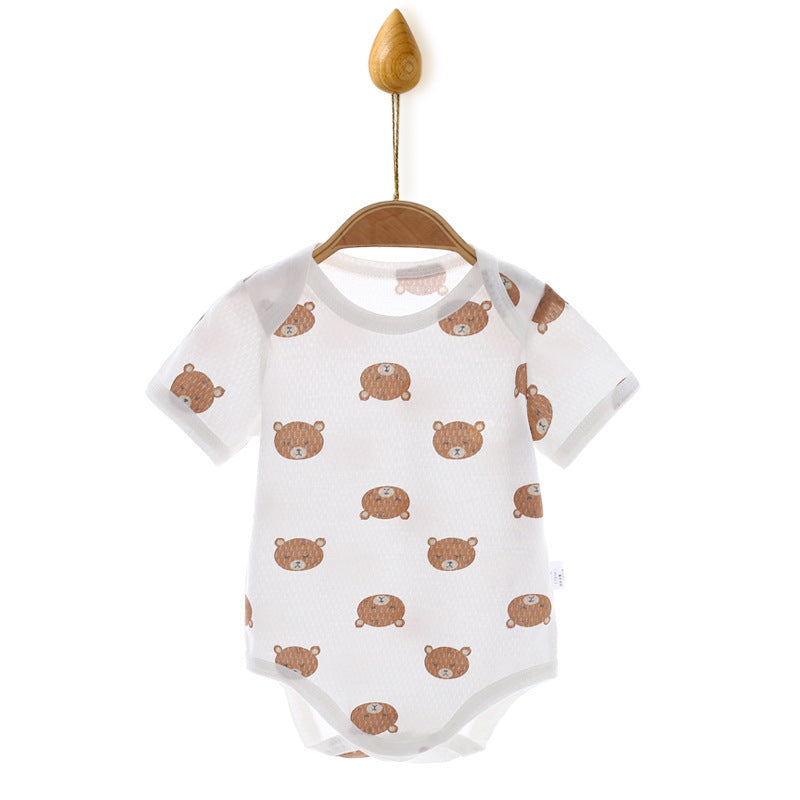 Children's Clothes Short Sleeve Khaki Triangle Climbing One Piece