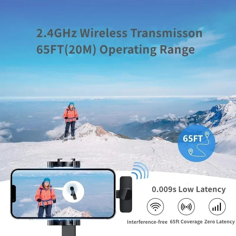 Mini Wireless Lavalier Microphone – Mobile Phone Mic for iPhone, Video Recording, Live Streaming & YouTube
