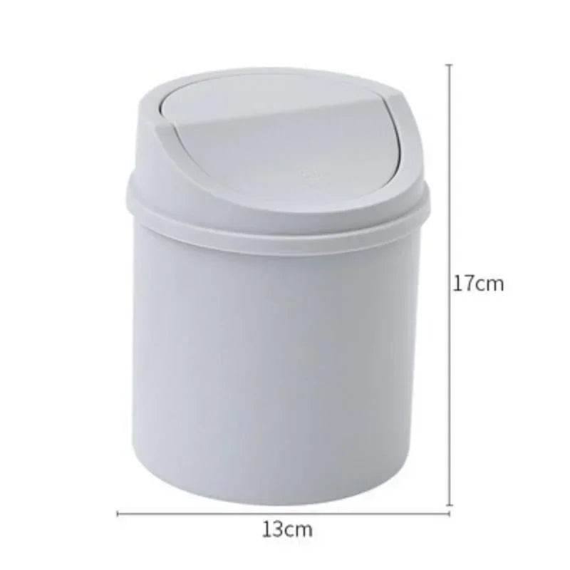 Mini Desktop Bin with Cover – Small Trash Can for Bedroom, Office Desk & Workspace Organization
