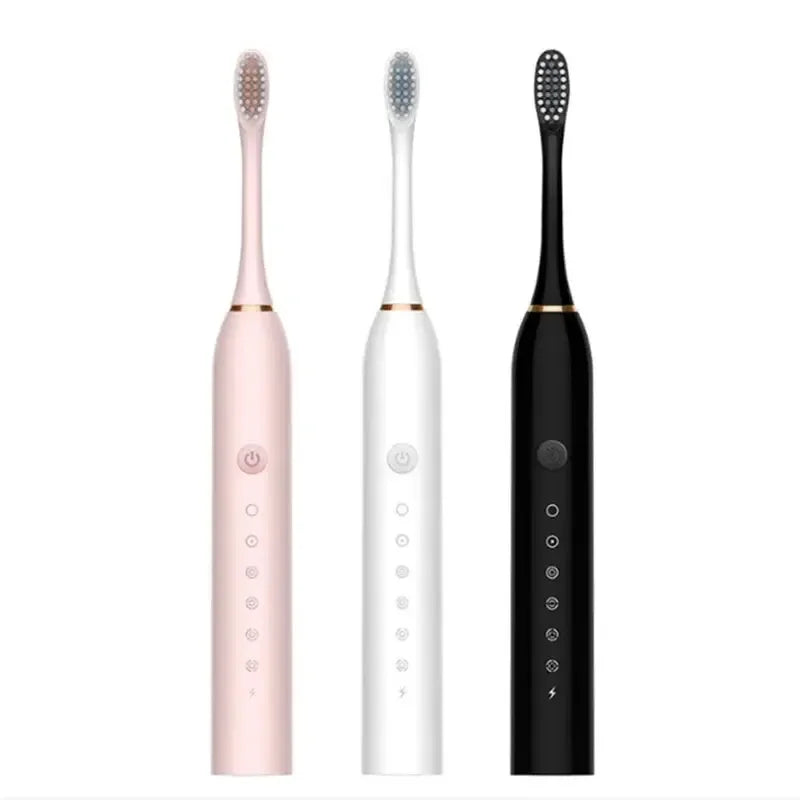 Electric Ultrasonic Toothbrush with Six Speed Modes – Soft Hair, USB Rechargeable, Waterproof Adult Tooth Cleaner – Automatic Couple Set