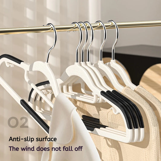 10Pcs Anti-Slip Wet & Dry Multifunctional Hangers – Durable Clothes Hangers for Wardrobe & Laundry Use
