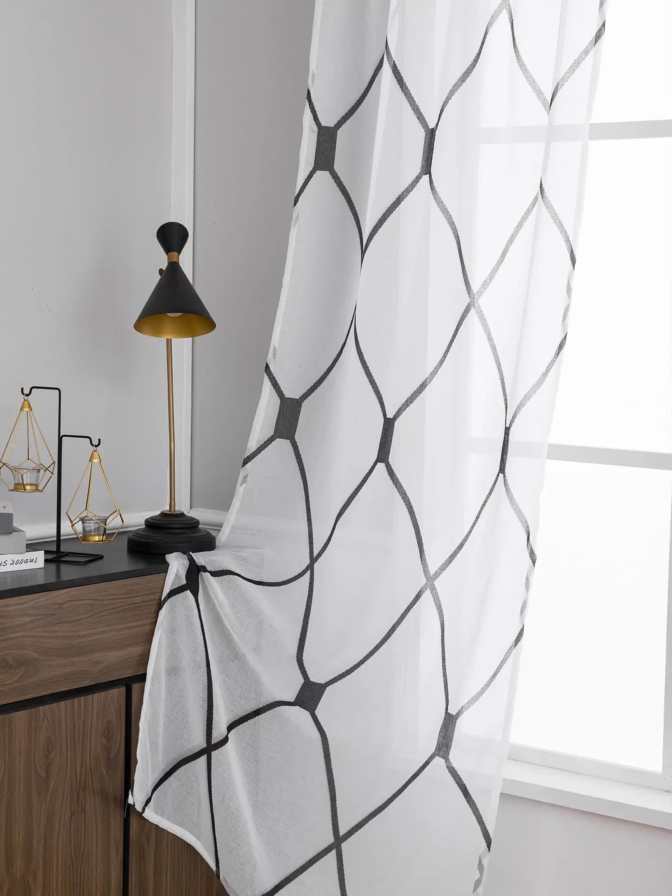 Sheer White Mesh Curtains – Korean Style Veil Panels for Living Room & Bedroom (Clearance)