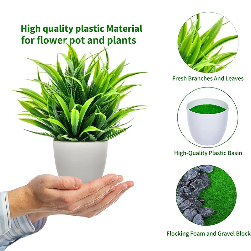 1pc Artificial Plant in Plastic Pot – Realistic Greenery for Home, Office, Living Room & Bedroom Decor