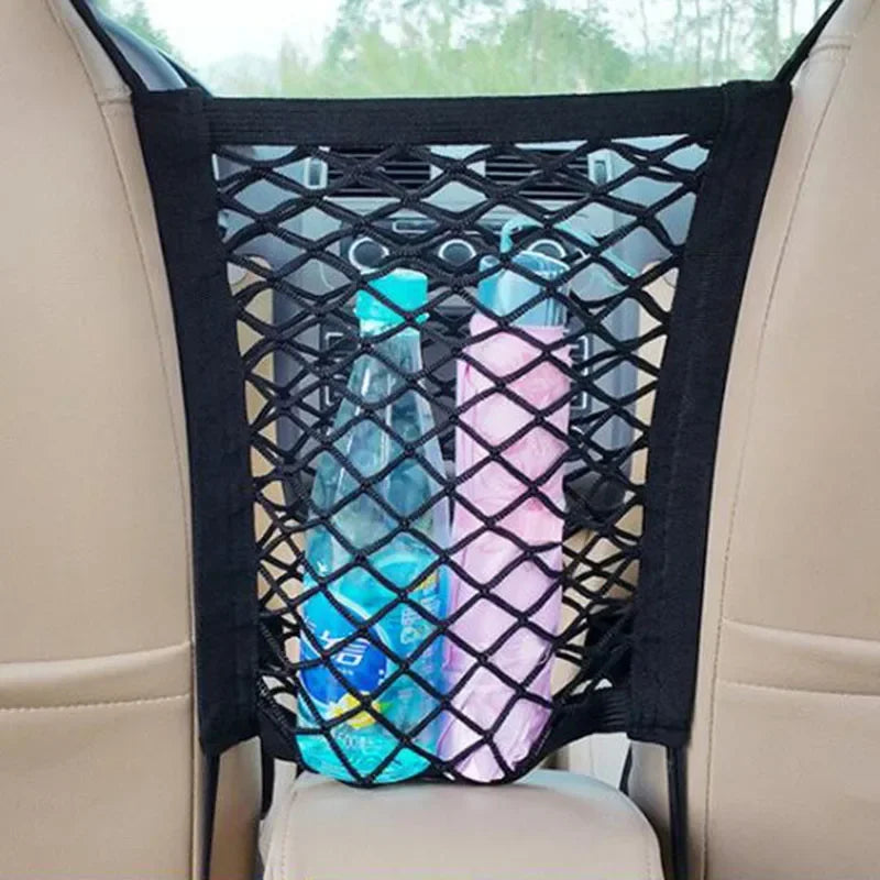 Stretchable Car Storage Net & Pet Barrier – Seat Divider Organizer for Backseat Essentials