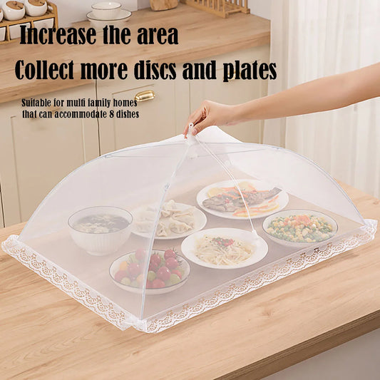 Food Cover Mesh – Folding, Washable, Insect-Proof Table Cover for Home & Kitchen