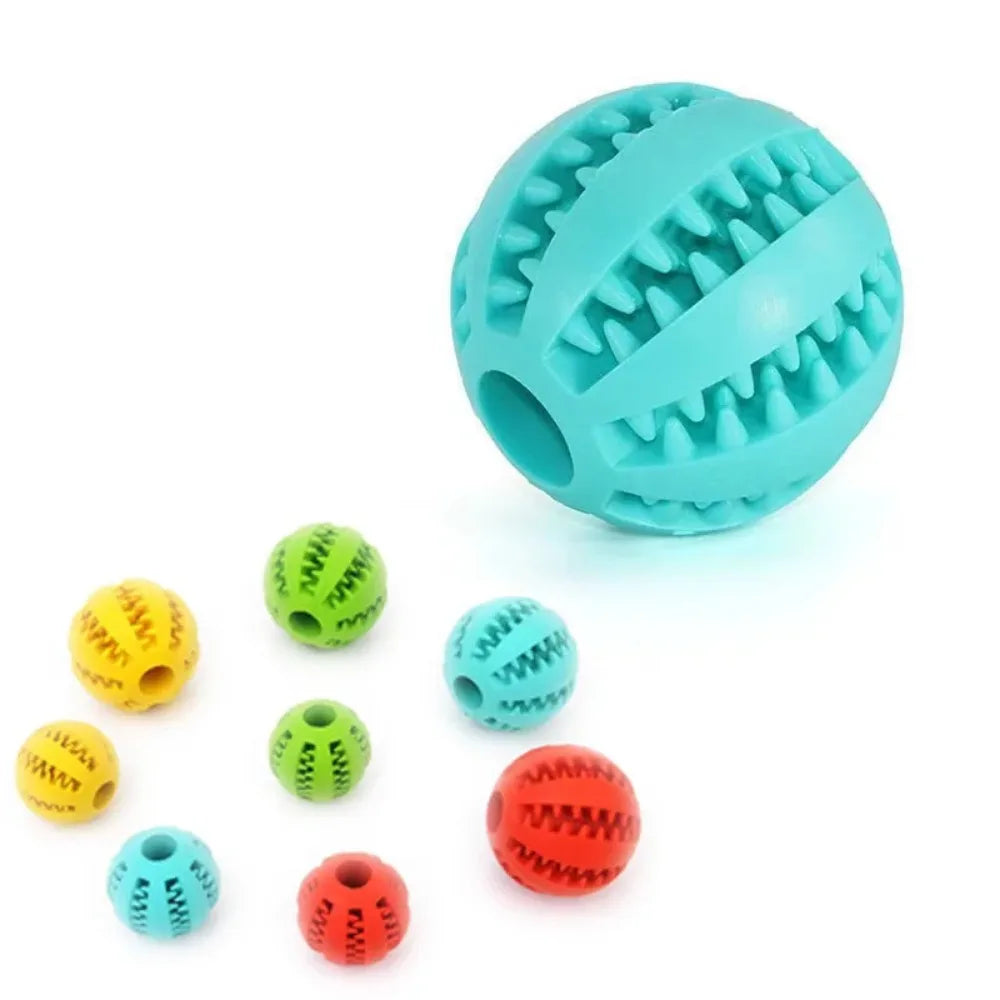 Dog Ball Toy for Small Dogs – Interactive Chew & Tooth Cleaning Rubber Ball