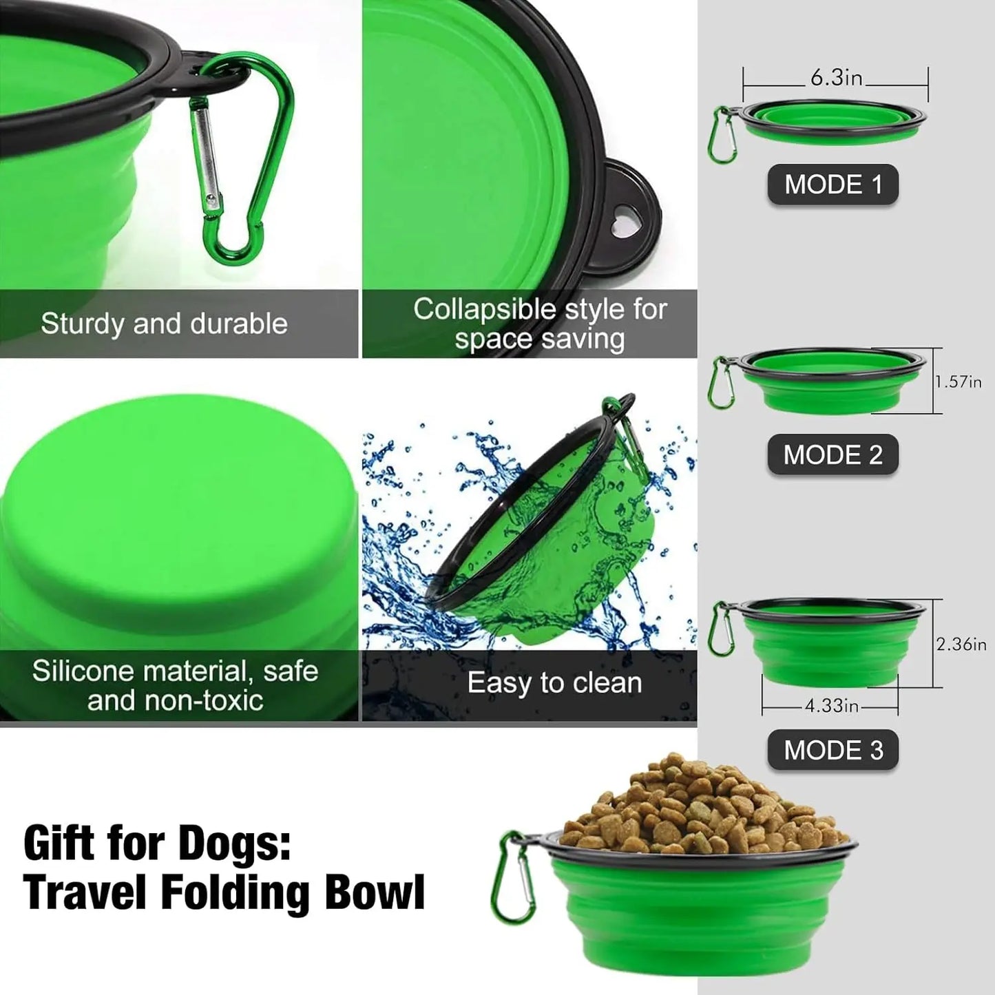 TPR Foldable Dog Bowl | Collapsible Pet Food Water Dish | Flexible, BPA-Free & Portable for Travel