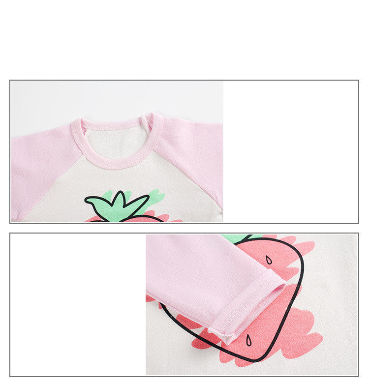 Long Sleeve Round Neck Children's Underwear Top