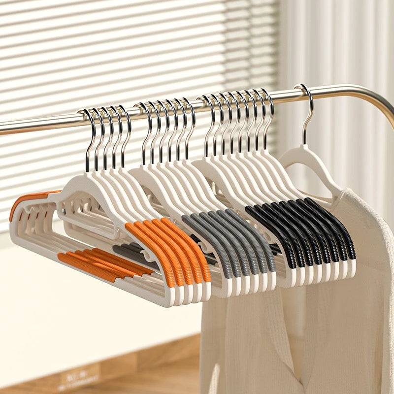 10Pcs Anti-Slip Wet & Dry Multifunctional Hangers – Durable Clothes Hangers for Wardrobe & Laundry Use