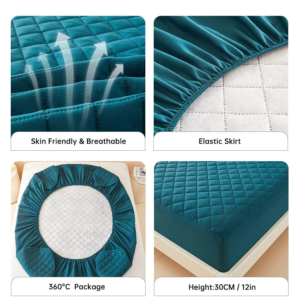 1PC 3D Air Fabric Thick Mattress Cover – 100% Waterproof, Soft & Breathable Fitted Mattress Protector (No Pillowcase)