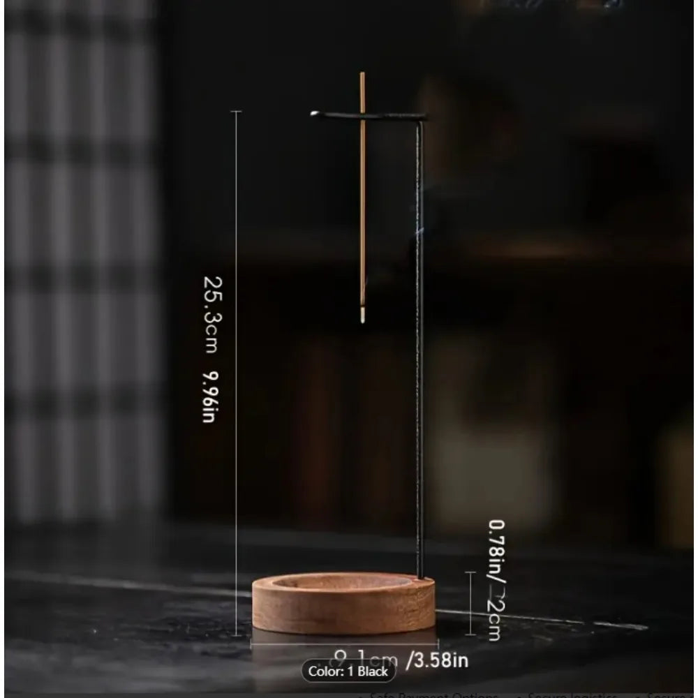 Creative Upside Down Wooden Incense Burner – Round Incense Stick Holder & Tray for Home, Bedroom & Yoga Decor