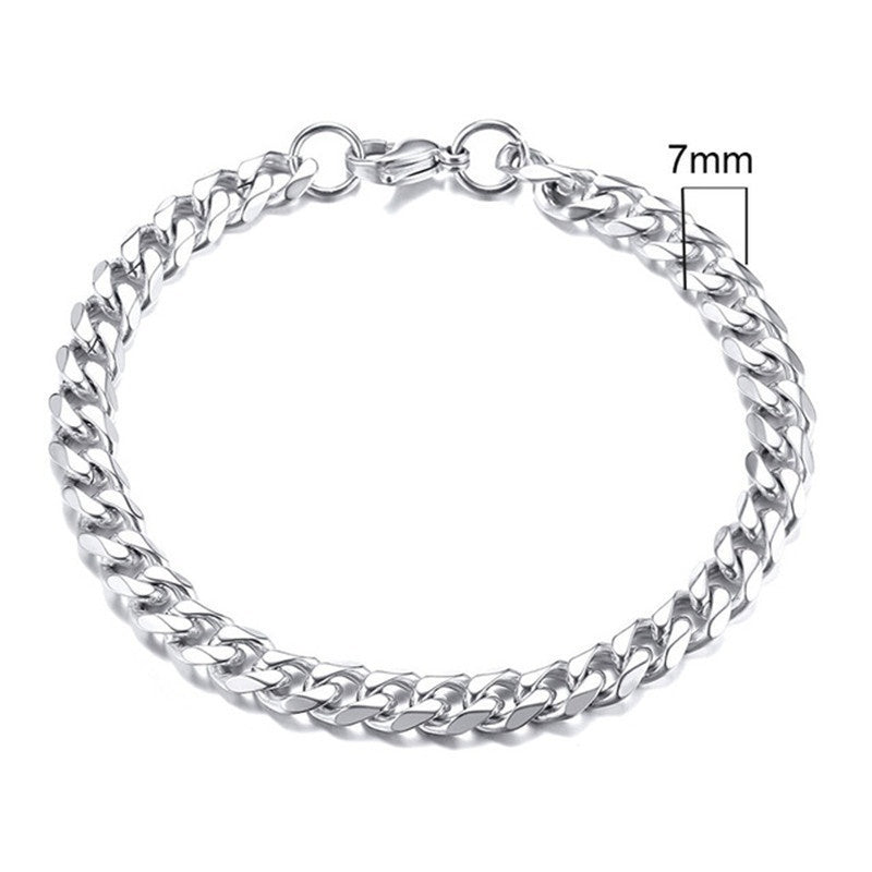 Gold Cuban Link Chain Six-sided Bracelet