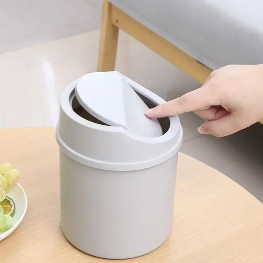 Mini Desktop Bin with Cover – Small Trash Can for Bedroom, Office Desk & Workspace Organization