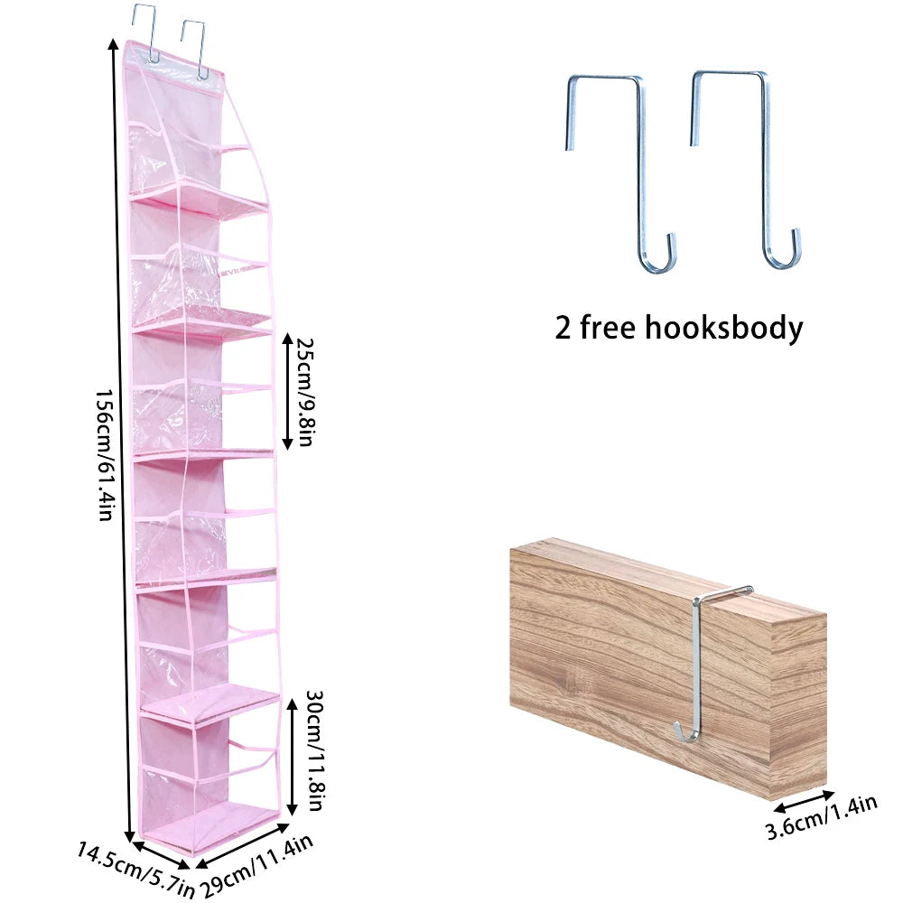 4/6 Layer Over-the-Door Hanging Organizer – Wall Storage for Bathroom, Closet, Nursery, or Bedroom