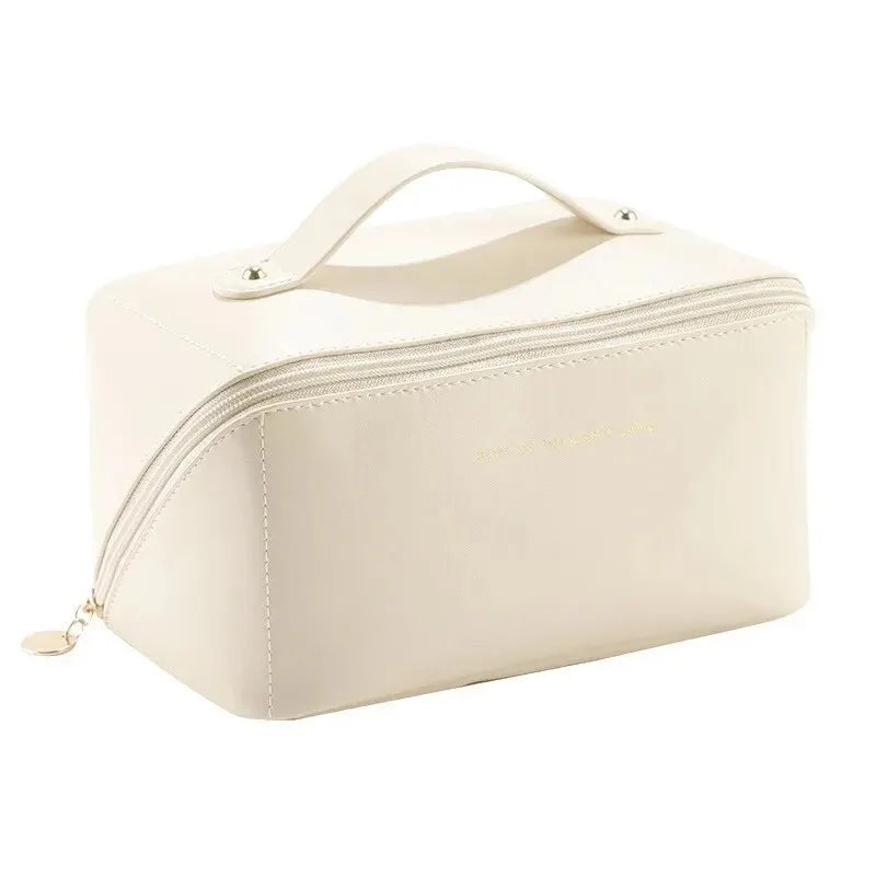 1PC Large-Capacity Portable Pu Advanced Cosmetic Bag Multi-Functional Toiletries Storage Pillow Bag For Home Travel