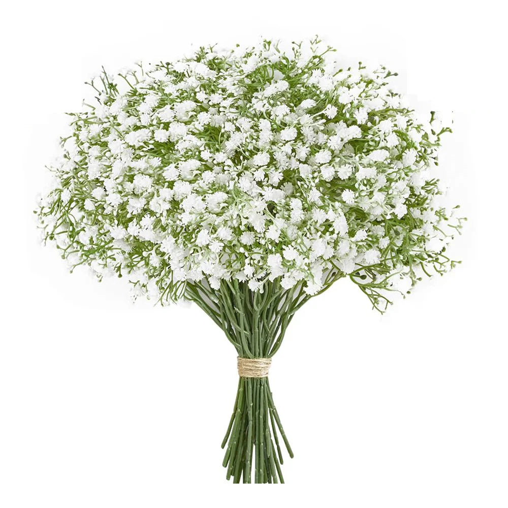 10/15pcs Artificial Baby’s Breath Flowers – Fake Gypsophila for Wedding, Party & Home Decoration DIY Bouquets