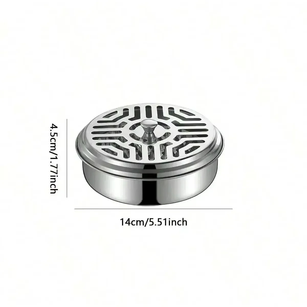 Stainless Steel Mosquito Coil Tray with Cover – Large Portable Mosquito Coil Holder for Home, Office & Camping