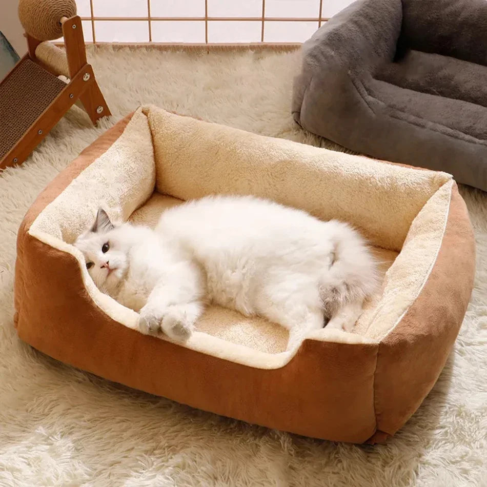 Cozy Pet Bed for Cats & Dogs – Soft Cushioned Basket & Habitat for Pets