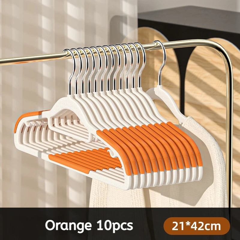10Pcs Anti-Slip Wet & Dry Multifunctional Hangers – Durable Clothes Hangers for Wardrobe & Laundry Use