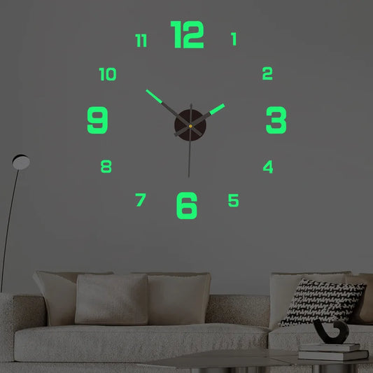 Luminous Digital DIY Stereoscopic Wall Clock – Silent, Modern Home Decoration for Living Room & Bedroom