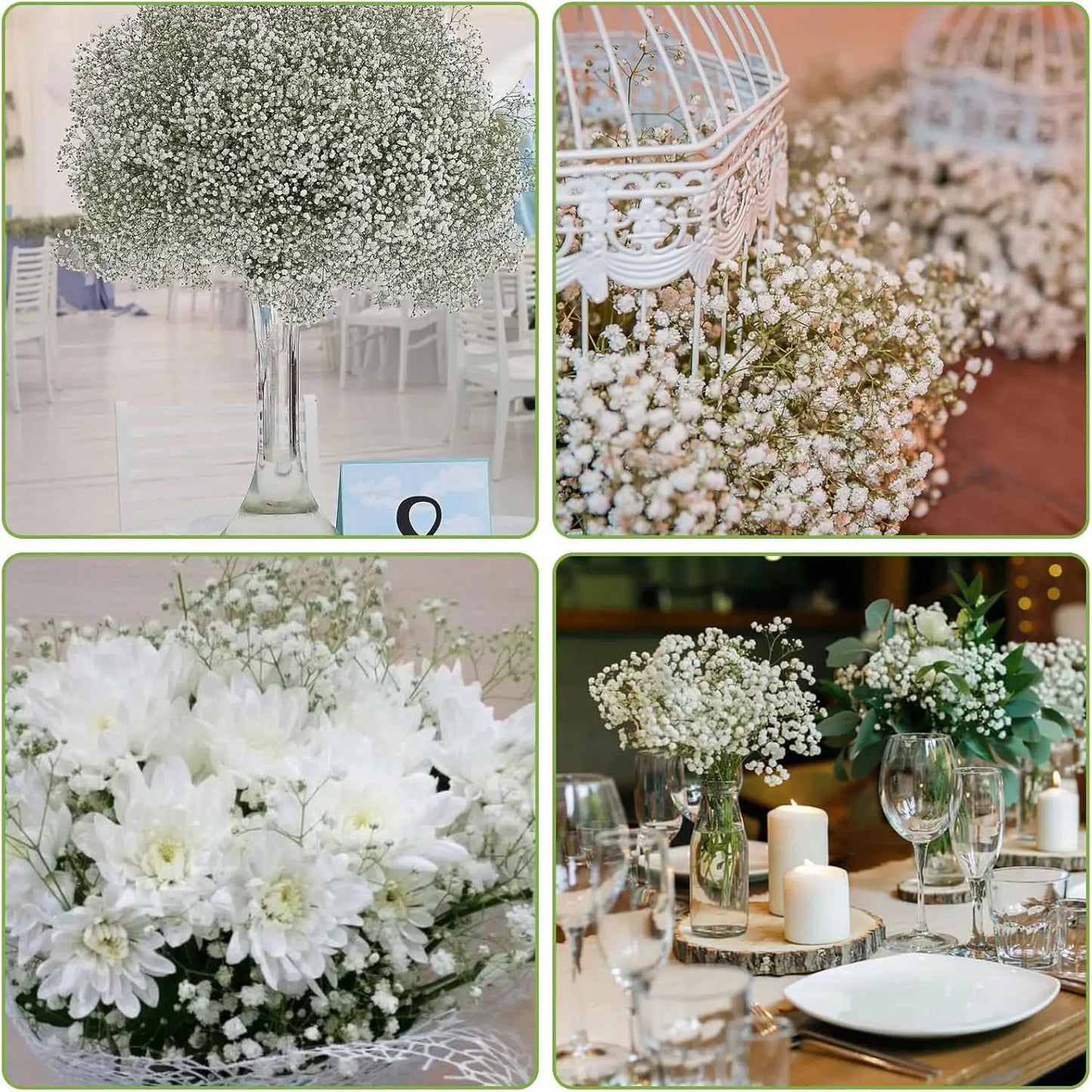 Artificial Plastic Gypsophila Flowers – Outdoor Garden, Wedding Bridal Bouquet & DIY Party Decor