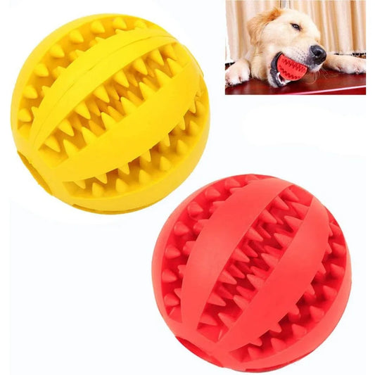 Dog Ball Toy for Small Dogs – Interactive Chew & Tooth Cleaning Rubber Ball