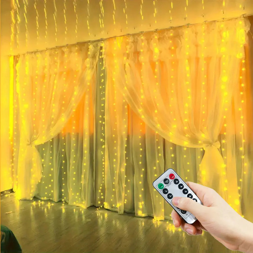 USB Curtain String Lights – 8 Modes LED Fairy Lights for Christmas, Halloween, Wedding & Home Decor